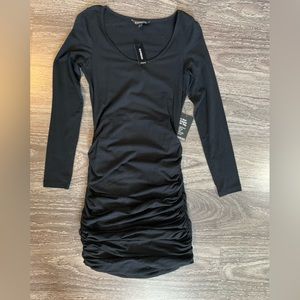NWT Express long sleeve midi dress with ruched sides